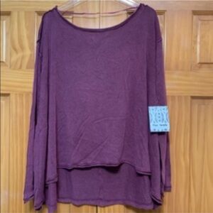 Free People “We The Free” Burgundy Wine Top Size XS